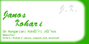 janos kohari business card